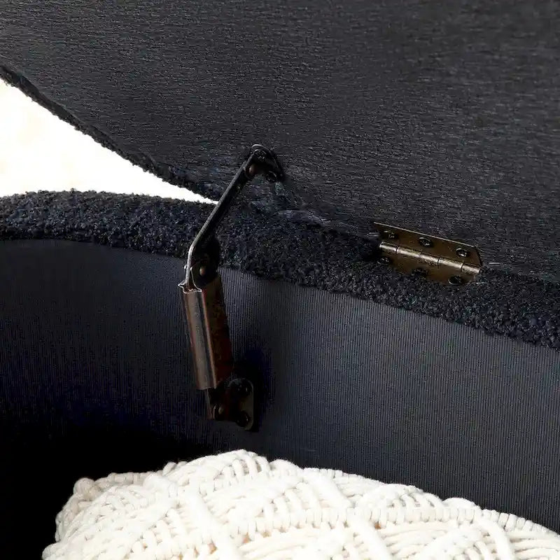 Modern End of Bed Storage Bench - Sherpa Fabric