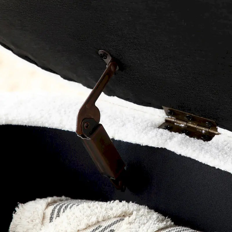 Modern End of Bed Storage Bench - Sherpa Fabric