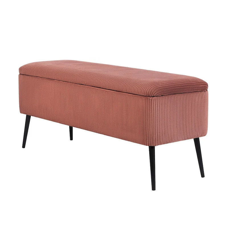 Upholstered Velvet Storage Bench 44 Inches Bed End Bench