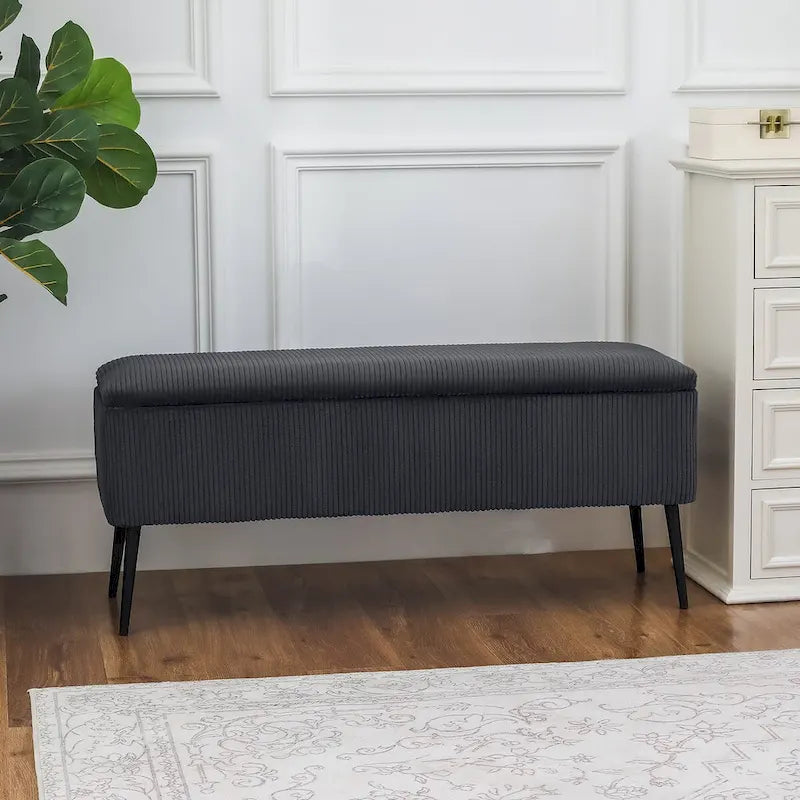 Upholstered Velvet Storage Bench 44 Inches Bed End Bench