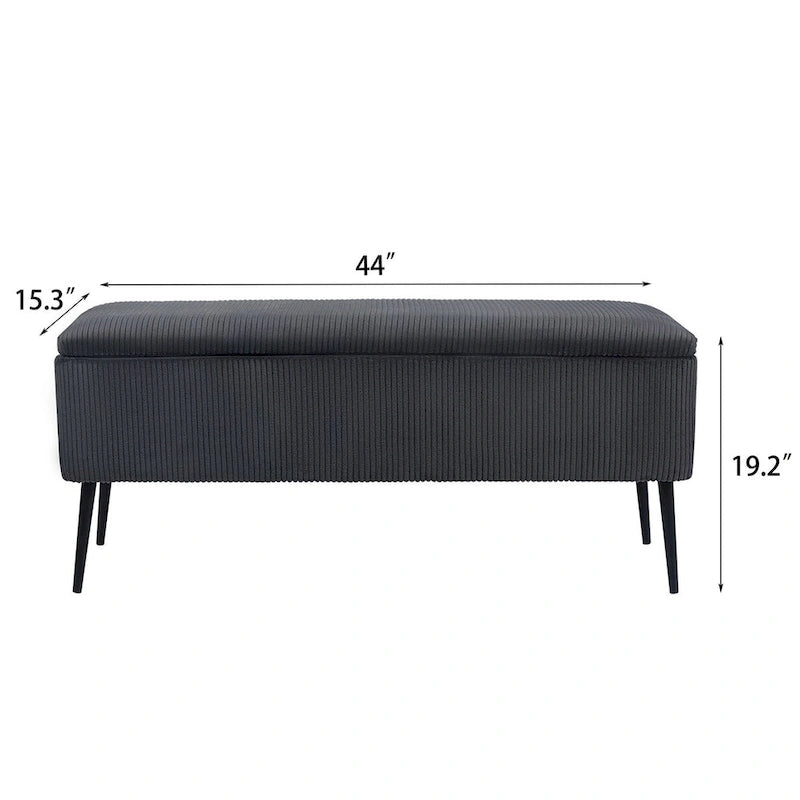 Upholstered Velvet Storage Bench 44 Inches Bed End Bench